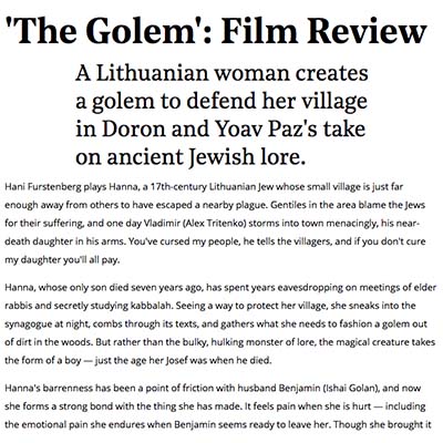'The Golem': Film Review: A Lithuanian woman creates a golem to defend her village in Doron and Yoav Paz's take on ancient Jewish lore.